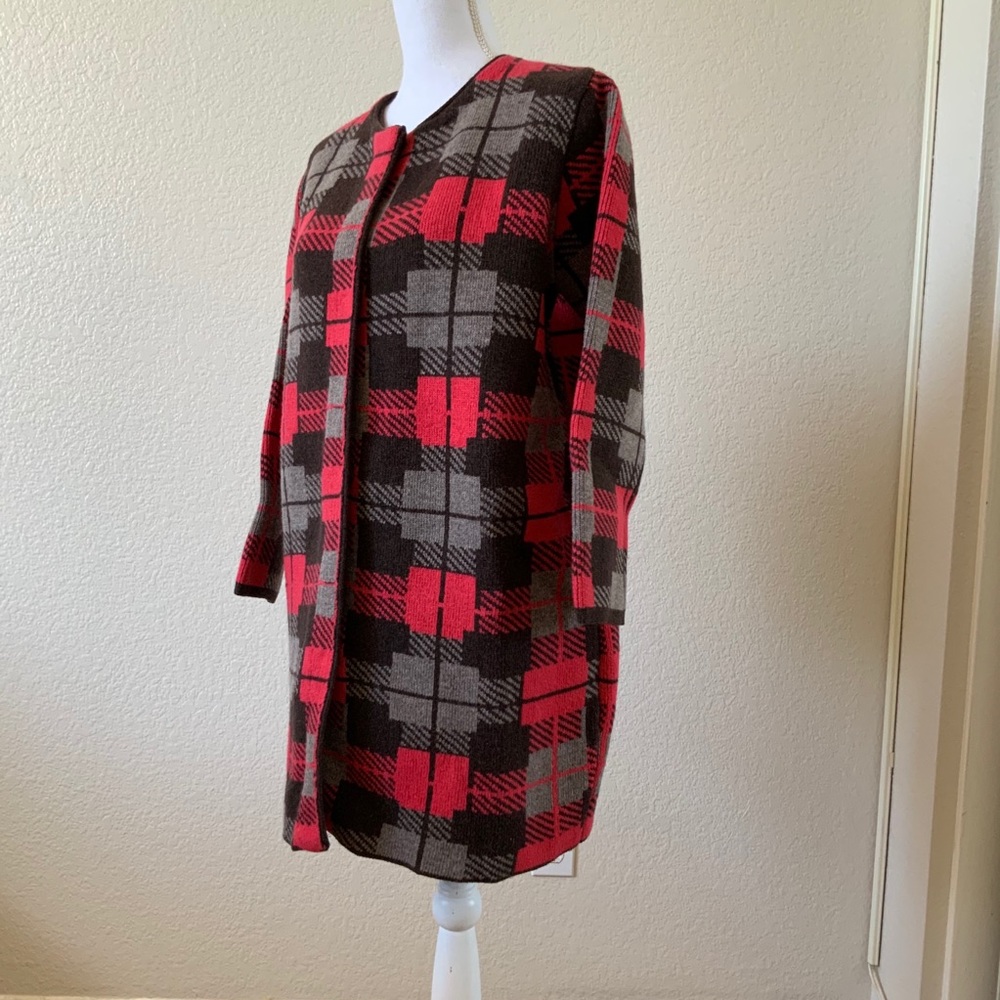 Soft and Cozy, Open Cardigan in Plaid